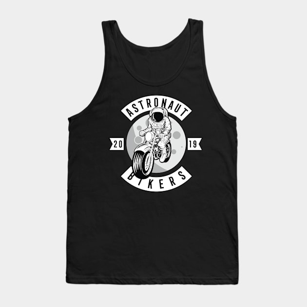 Funny astronaut biker Tank Top by Teefold